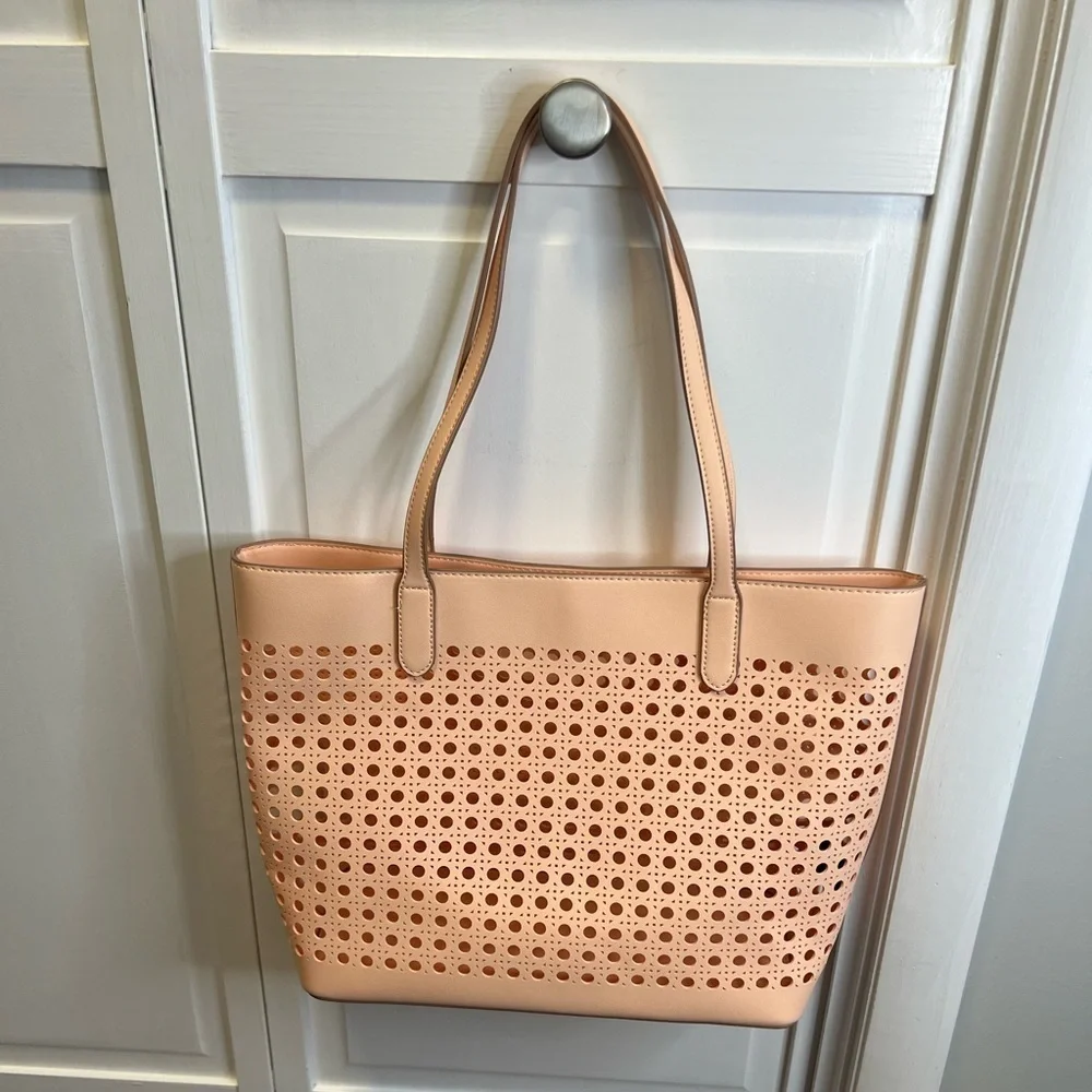 Nanette Lepore Pink Vegan Leather Tote And “Surf Spray Shoulder Bag 2 Piece Set
